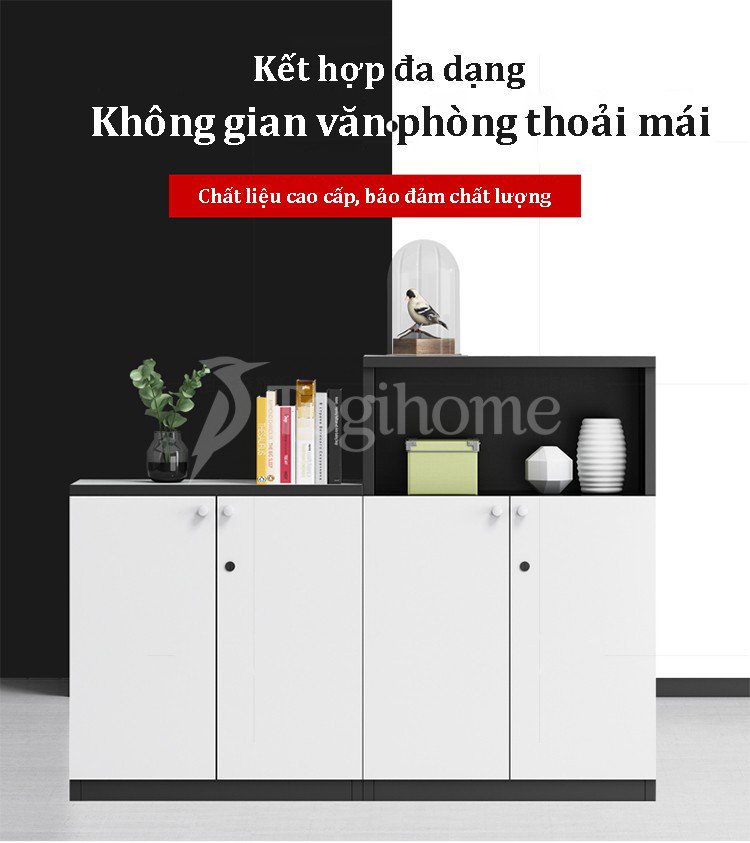 Tủ lưu trữ KVP028 chất liệu gỗ MDF lõi xanh Thái Lan cao cấp