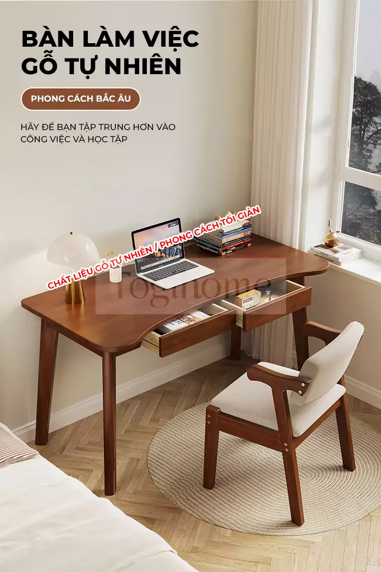 ảnh m&ocirc; tả b&agrave;n học tại nh&agrave; gỗ tự nhi&ecirc;n togi smart BH090