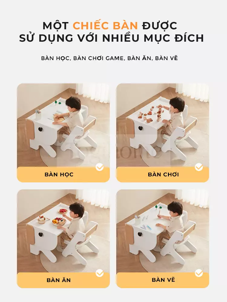 ảnh m&ocirc; tả b&agrave;n học cho trẻ em TOGI Smart BH093