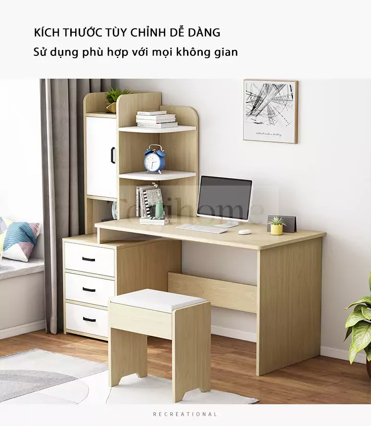 Bàn Làm Việc Kèm Kệ Sách TOGI Smart BG045 là sự kết hợp hoàn hảo giữa tính thẩm mỹ và tính tiện ích, giúp tạo ra một không gian làm việc hiện đại và sáng tạo.