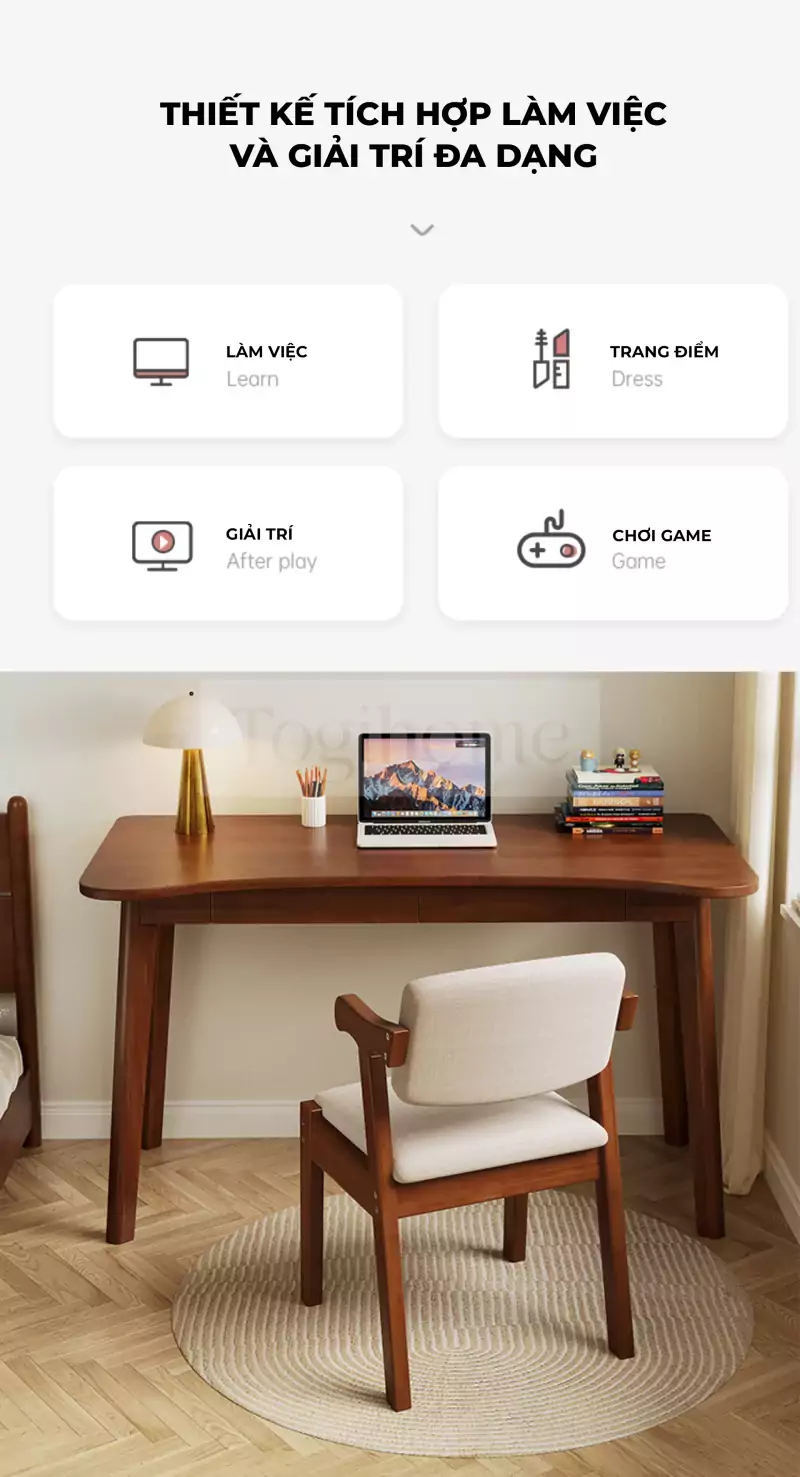 ảnh m&ocirc; tả b&agrave;n học tại nh&agrave; gỗ tự nhi&ecirc;n togi smart BH090