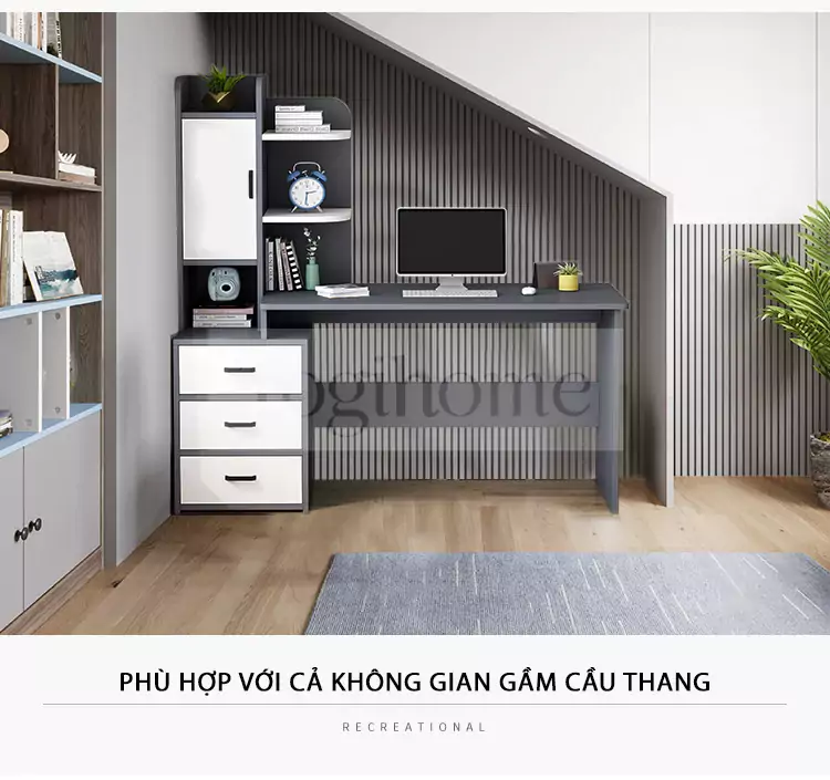 Bàn Làm Việc Kèm Kệ Sách TOGI Smart BG045 là sự kết hợp hoàn hảo giữa tính thẩm mỹ và tính tiện ích, giúp tạo ra một không gian làm việc hiện đại và sáng tạo.