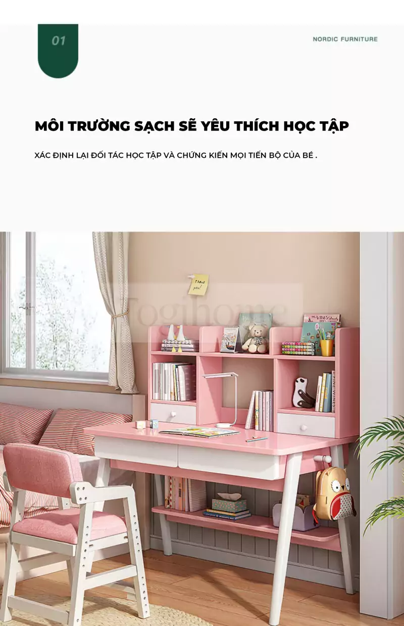 ảnh mô tả Bàn Dành Cho Học Sinh Tiểu Học	TOGI Smart BH096