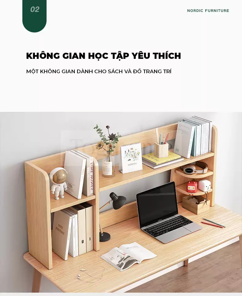 ảnh m&ocirc; tả B&agrave;n Học Sinh Gỗ Tự Nhi&ecirc;n TOGI Smart BH108