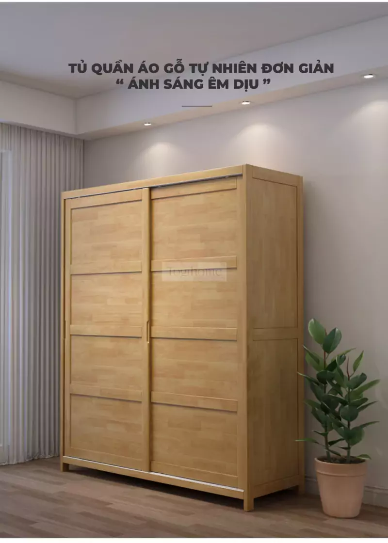 Tủ Quần Áo Gỗ Tự Nhiên TOGI Smart SC104