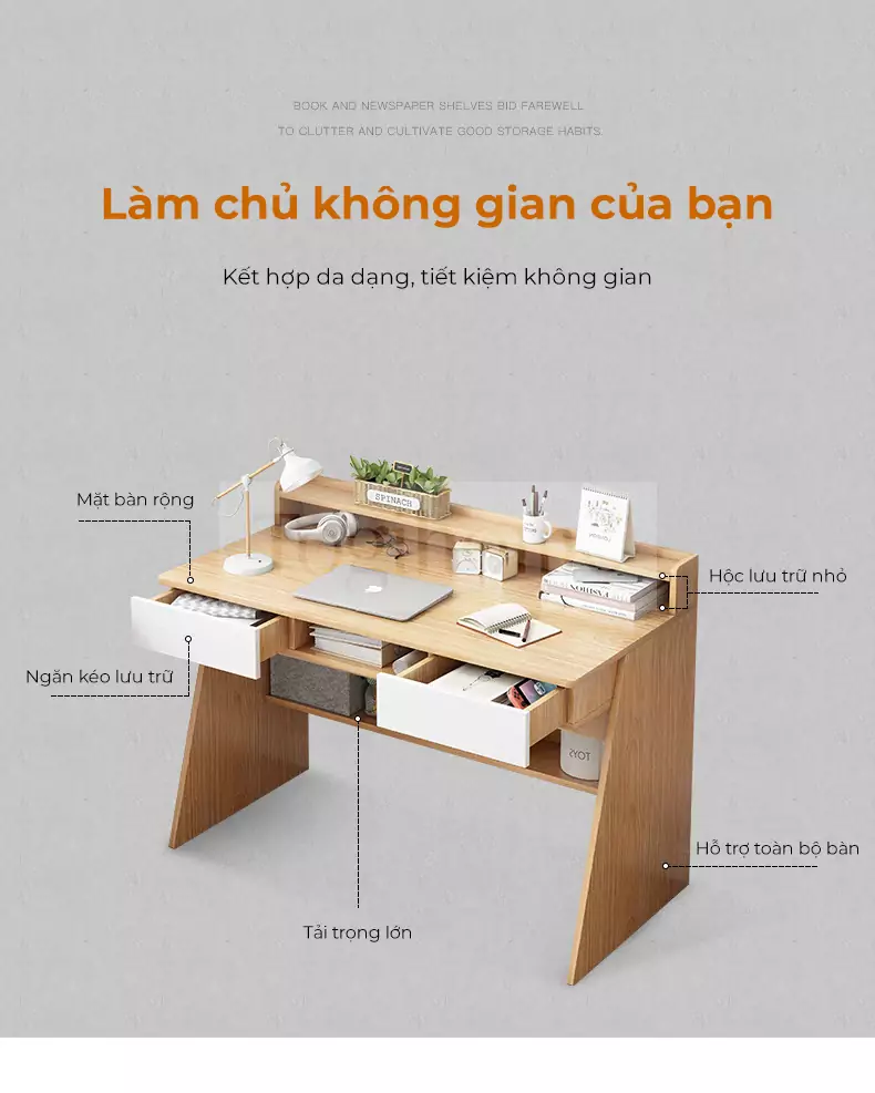 Bàn Học Sinh Kèm Ngăn Kéo TOGI Smart BH035 sở hữu thiết kế hiện đại và sang trọng, là điểm nhấn hoàn hảo cho không gian học tập của mọi em học sinh.