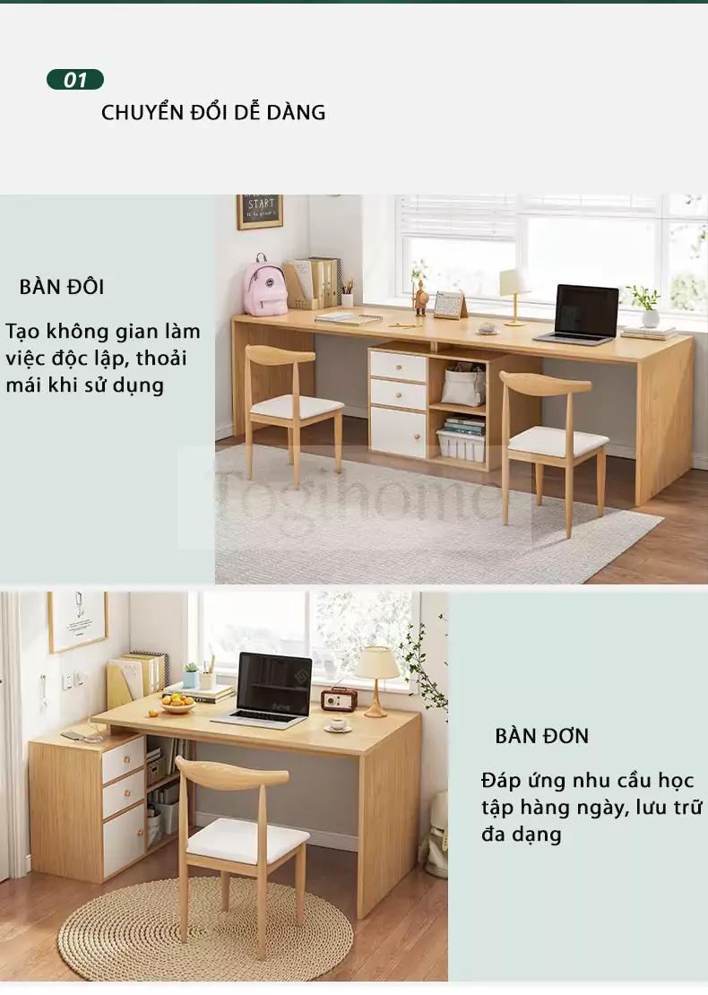 Bàn Làm Việc 2 chỗ ngồi TOGI Smart BG044