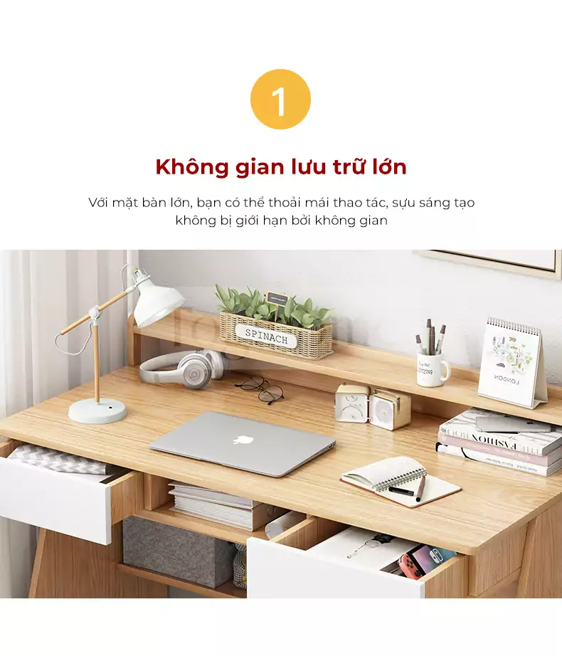 Bàn Học Sinh Kèm Ngăn Kéo TOGI Smart BH035 sở hữu thiết kế hiện đại và sang trọng, là điểm nhấn hoàn hảo cho không gian học tập của mọi em học sinh.