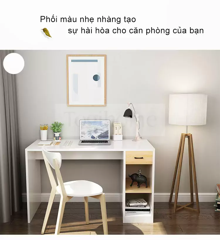 Bàn Làm Việc Phòng Ngủ TOGI Smart BG042 được làm từ gỗ MDF lõi xanh chống ẩm, đảm bảo độ bền và sự ổn định trong suốt quá trình sử dụng, giúp bạn tận hưởng không gian làm việc lâu dài và bền vững.