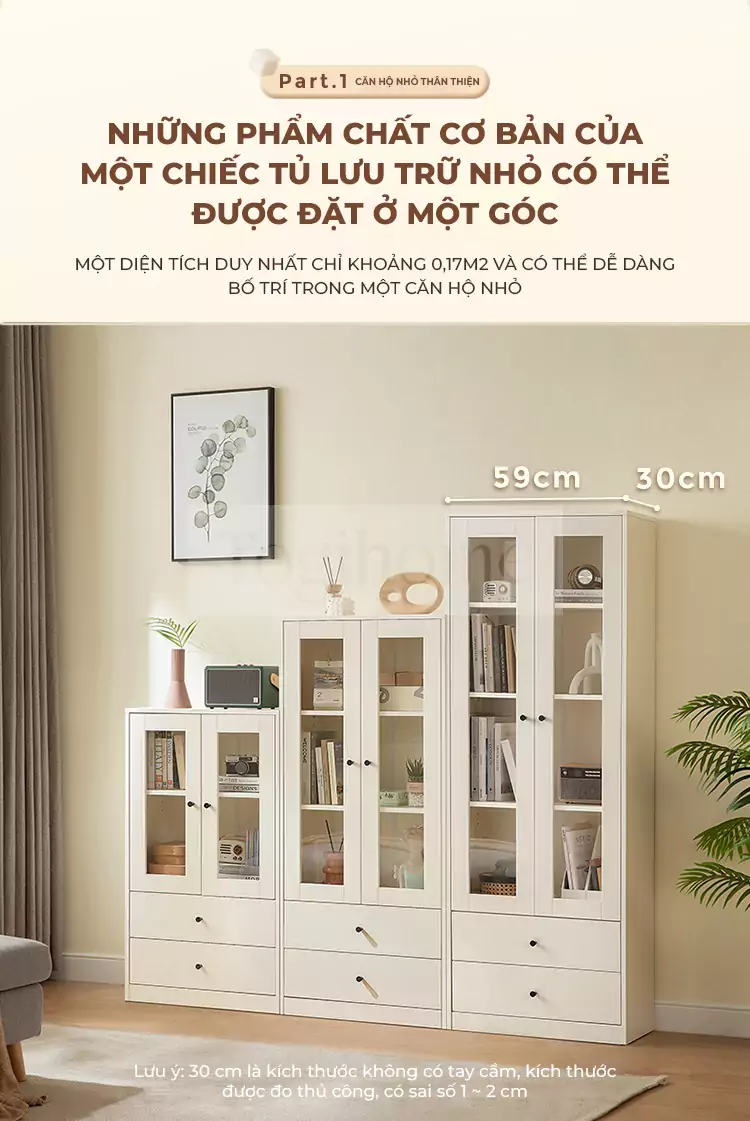 ảnh mô tả Tủ Sách Có Cánh Tủ Kính Togismart TL027