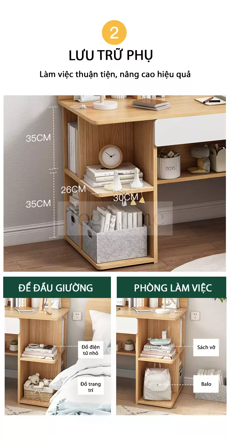 Bàn Làm Việc Cạnh Giường TOGI Smart BG036 với thiết kế thanh lịch và tinh tế, bàn làm việc phòng ngủ là một điểm nhấn độc đáo cho không gian nghỉ ngơi của bạn.