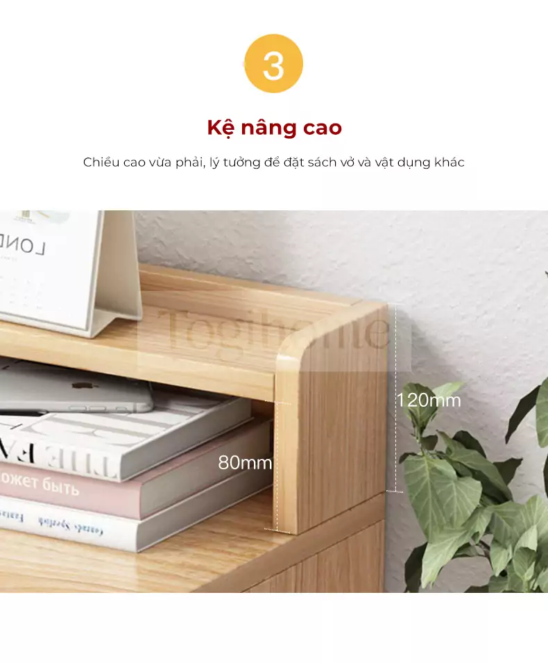 Bàn Học Sinh Kèm Ngăn Kéo TOGI Smart BH035 sở hữu thiết kế hiện đại và sang trọng, là điểm nhấn hoàn hảo cho không gian học tập của mọi em học sinh.