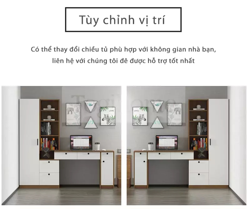 Bàn Làm Việc Tích Hợp Tủ Sách TOGI Smart BG049