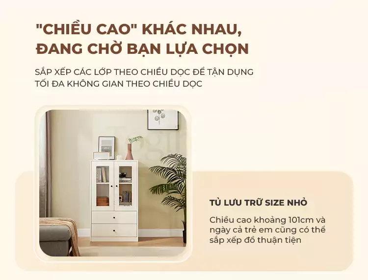 ảnh mô tả Tủ Sách Có Cánh Tủ Kính Togismart TL027