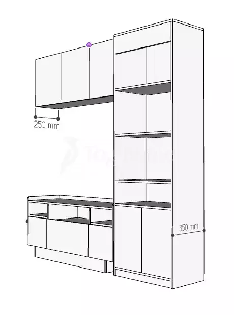 kích thước chi tiết bộ kệ tivi tv006