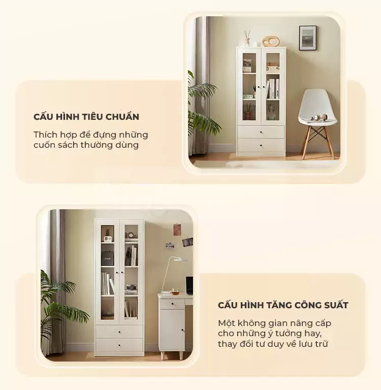 ảnh mô tả Tủ Sách Có Cánh Tủ Kính Togismart TL027