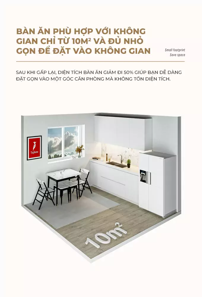 Bàn Ăn Gỗ Tự Nhiên Mở Rộng Không Gian TOGI Smart BA073