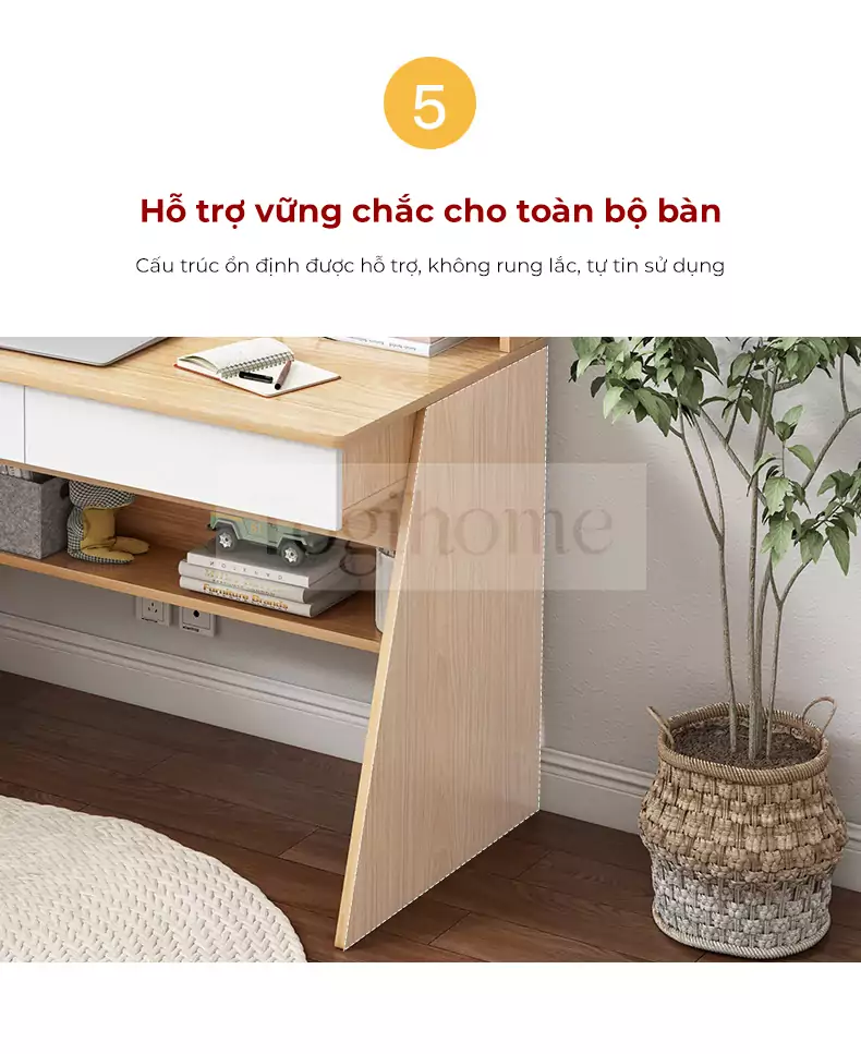 Bàn Học Sinh Kèm Ngăn Kéo TOGI Smart BH035 sở hữu thiết kế hiện đại và sang trọng, là điểm nhấn hoàn hảo cho không gian học tập của mọi em học sinh.