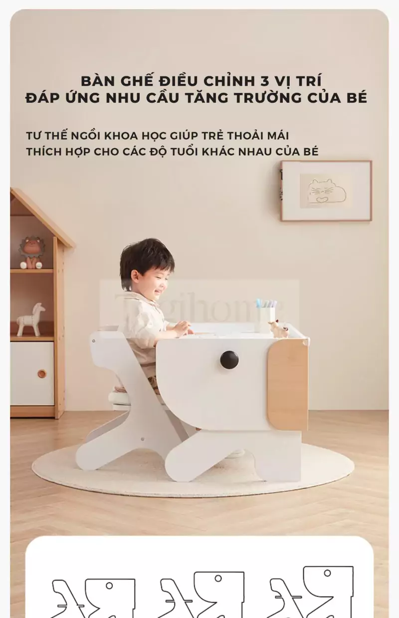 ảnh m&ocirc; tả b&agrave;n học cho trẻ em TOGI Smart BH093