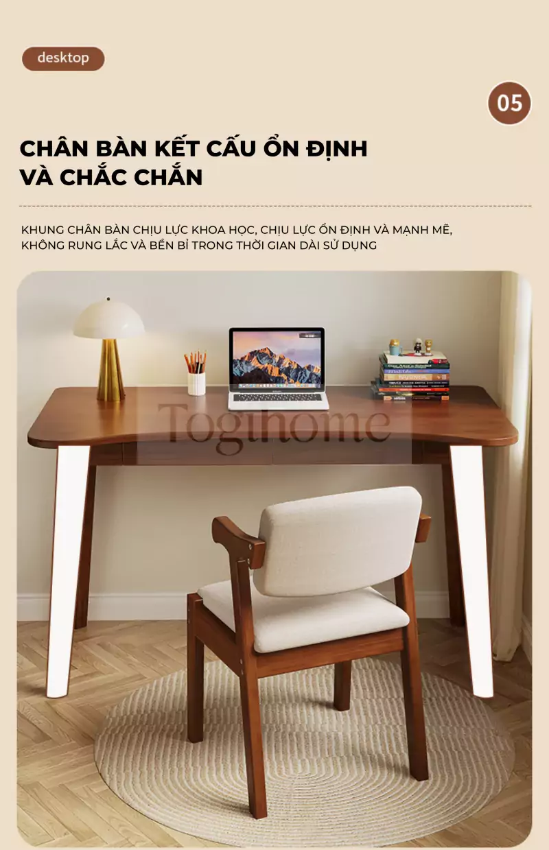 ảnh m&ocirc; tả b&agrave;n học tại nh&agrave; gỗ tự nhi&ecirc;n togi smart BH090