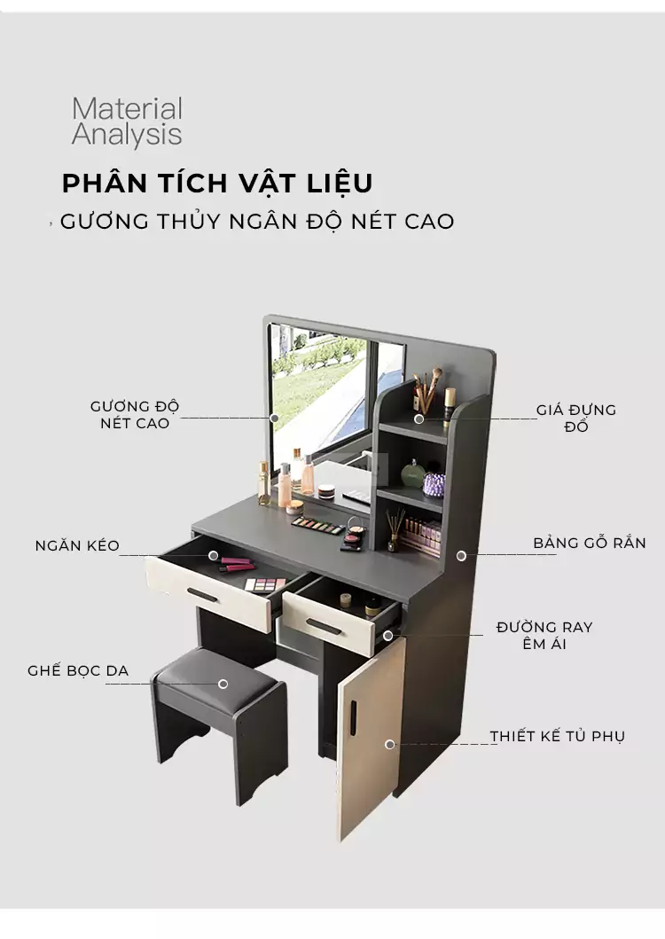 Bộ Bàn Trang Điểm Togismart CX126
