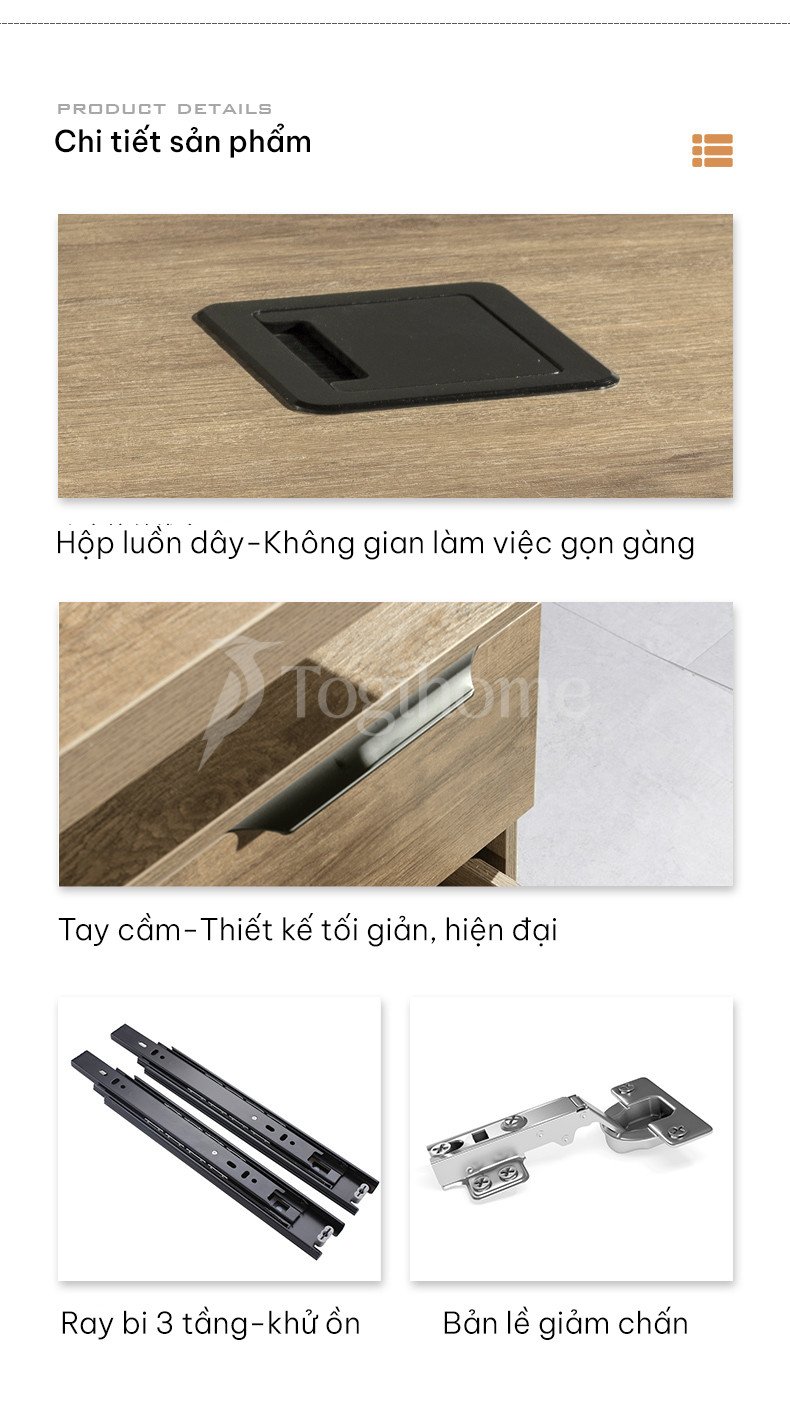 Bàn giám đốc BGD52 các chi tiết tinh tế