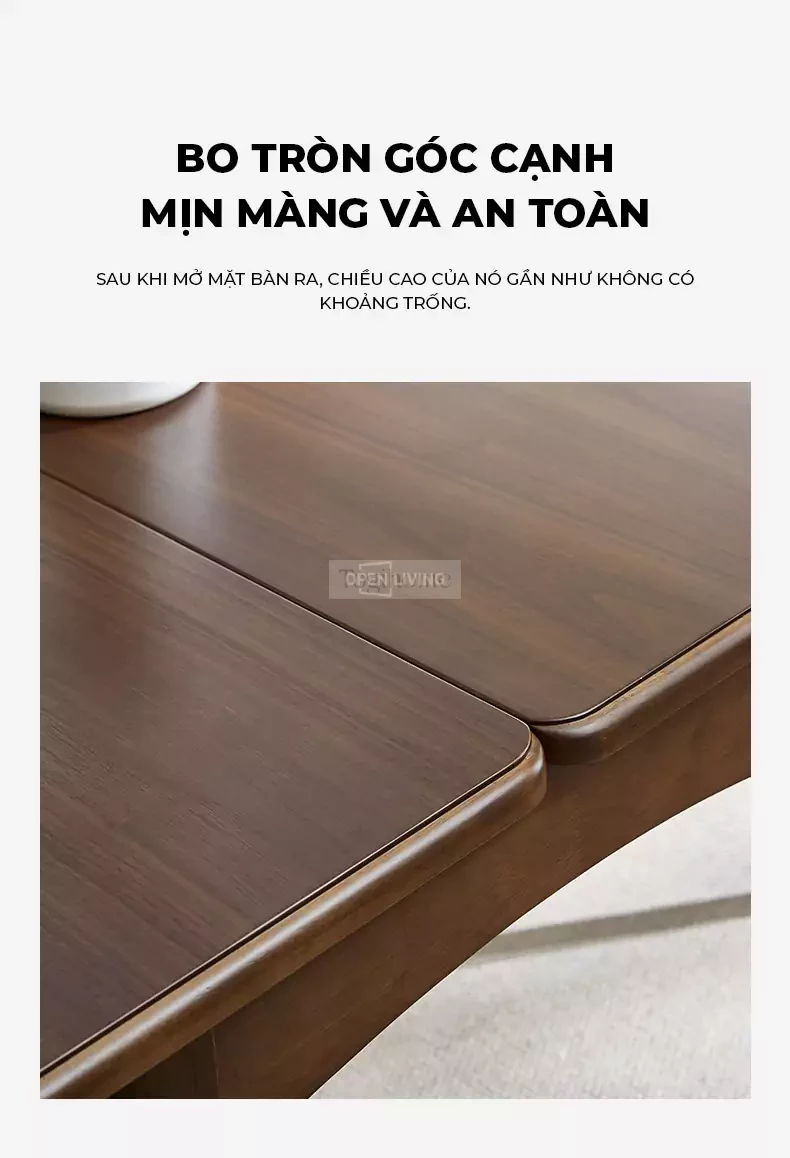 Bàn Ăn Gấp Đôi TOGI Smart A202 - Gỗ tự nhiên nâu đậm
