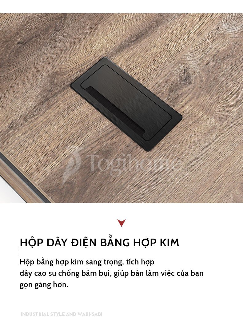 Bàn giám đốc BGD38 đường đi dây ngầm gọn gàng