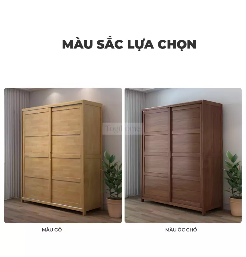 Tủ Quần Áo Gỗ Tự Nhiên TOGI Smart SC104