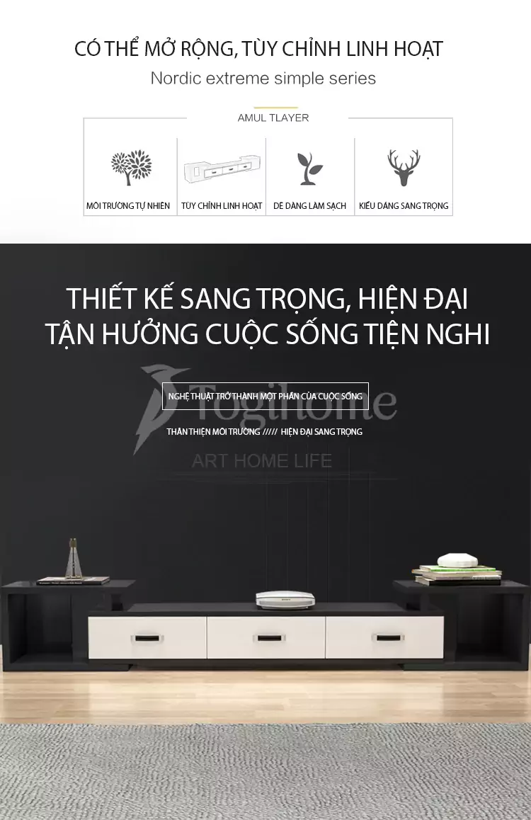 kệ tủ tivi TVC008 thiết kế sang trọng, hiện đại