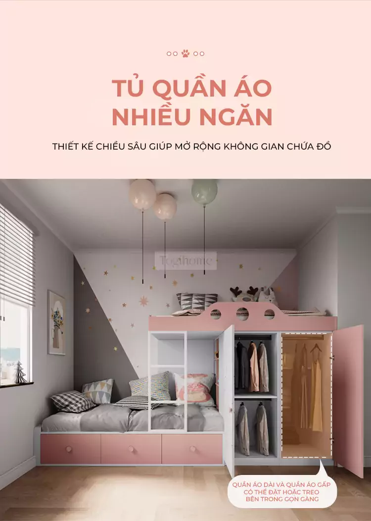 Bộ Phòng Ngủ Cho Bé Togismart VE169