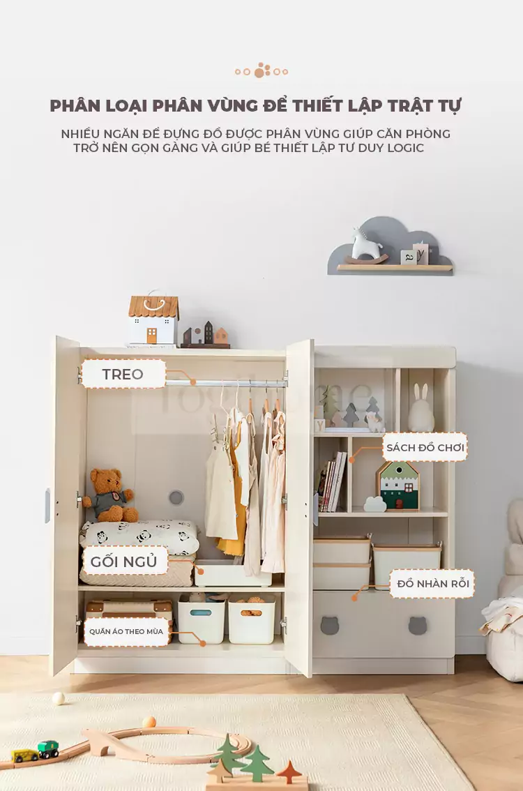 Tủ Quần Áo Dành Cho Bé Togismart TE057