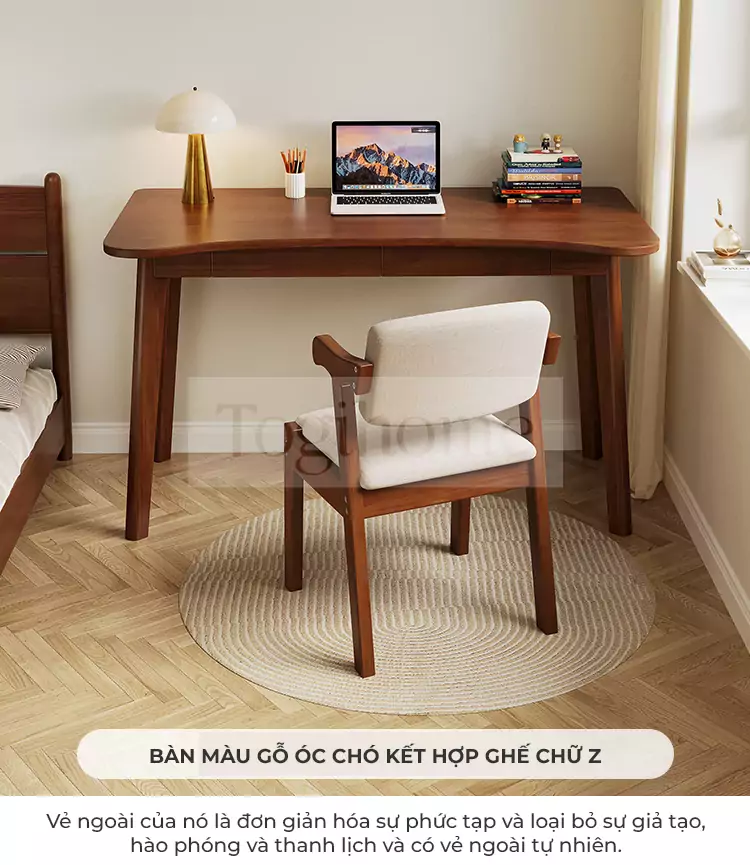 ảnh m&ocirc; tả b&agrave;n học tại nh&agrave; gỗ tự nhi&ecirc;n togi smart BH090