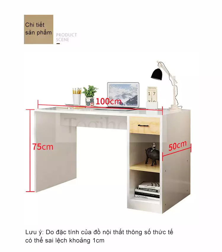 Bàn Làm Việc Phòng Ngủ TOGI Smart BG042 được làm từ gỗ MDF lõi xanh chống ẩm, đảm bảo độ bền và sự ổn định trong suốt quá trình sử dụng, giúp bạn tận hưởng không gian làm việc lâu dài và bền vững.