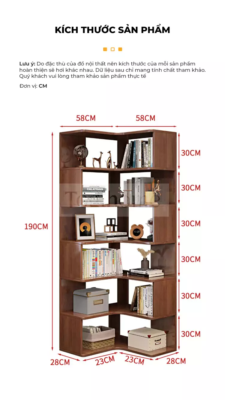 ảnh mô tả Kệ Sách Góc Togismart TL021