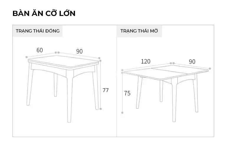 Bàn Ăn Gấp Đôi TOGI Smart A202 - Gỗ tự nhiên nâu đậm