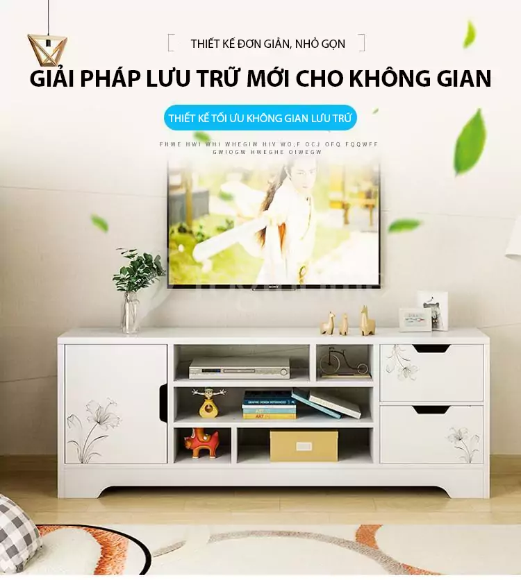 Kệ tủ tivi KTV 040 thiết kế tối ưu không gian lưu trữ