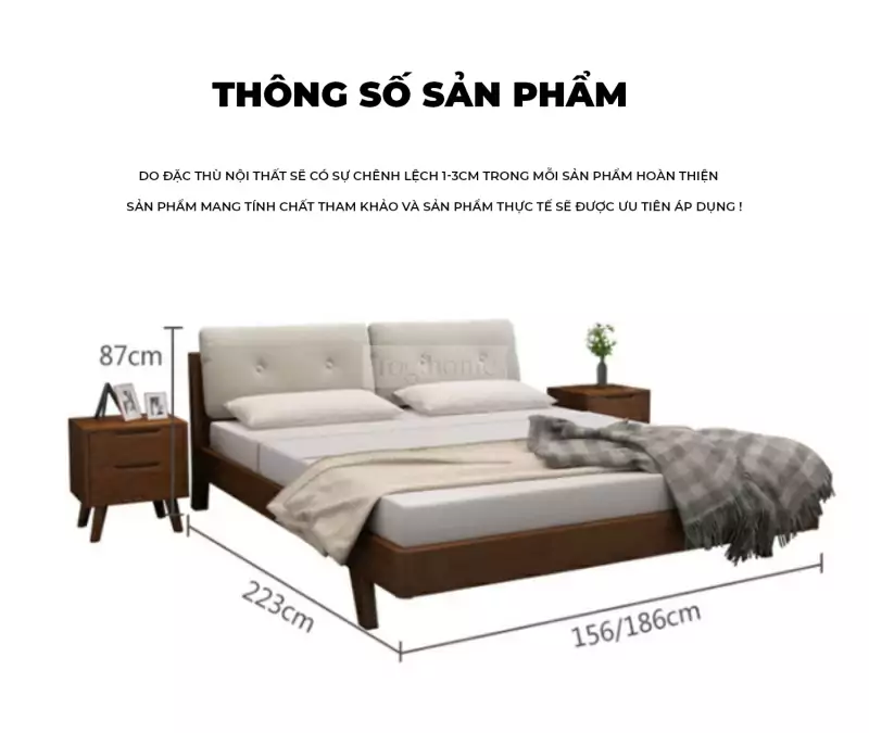 Giường Ngủ Gỗ Tự Nhiên TOGI Smart SC117