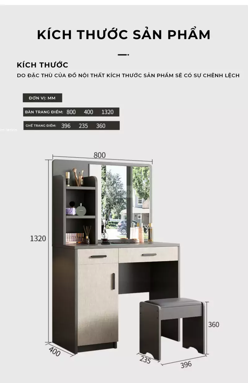 Bộ Bàn Trang Điểm Togismart CX126