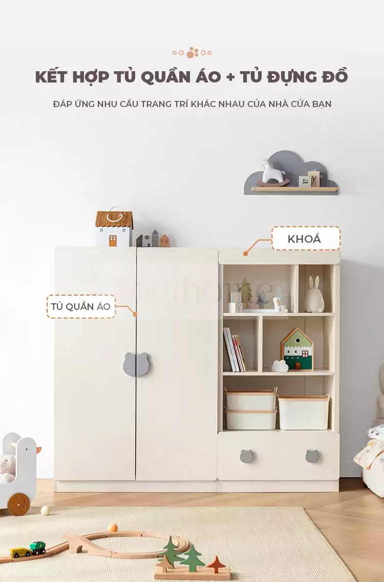 ảnh mô tả Tủ Quần Áo Dành Cho Bé Togismart TE057
