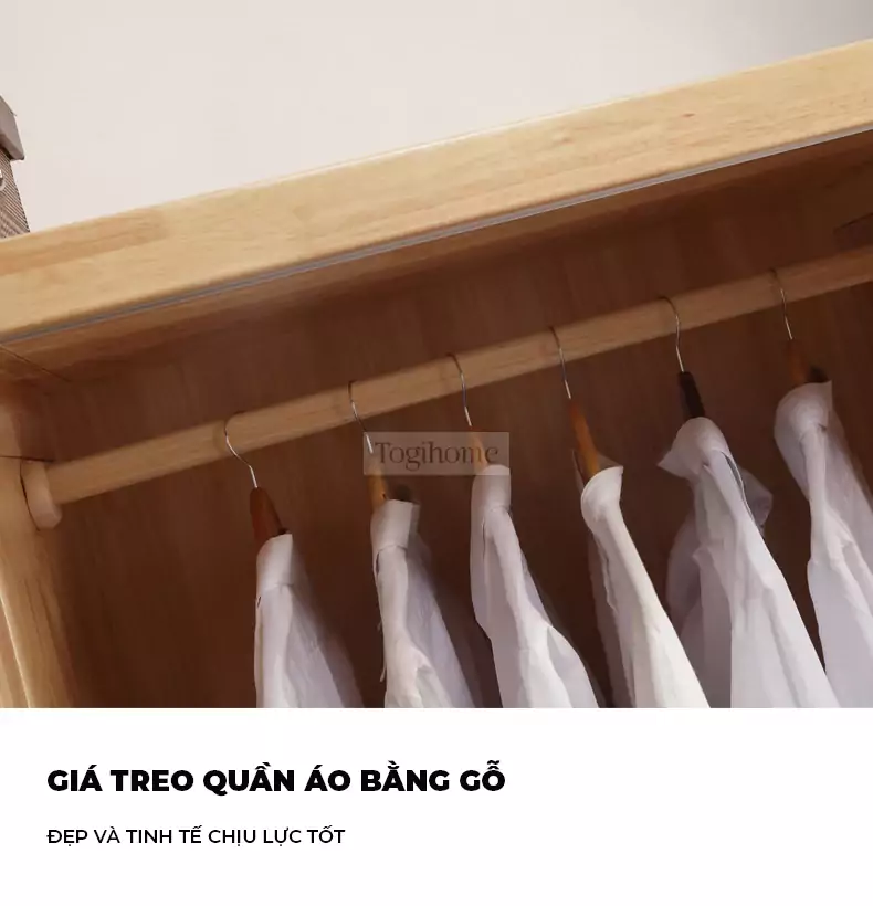 Tủ Quần Áo Gỗ Tự Nhiên TOGI Smart SC104