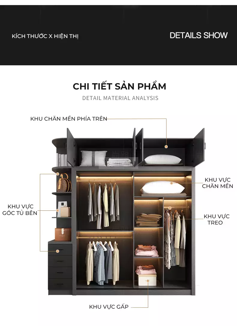 Bộ Tủ Quần Áo Togismart CX136