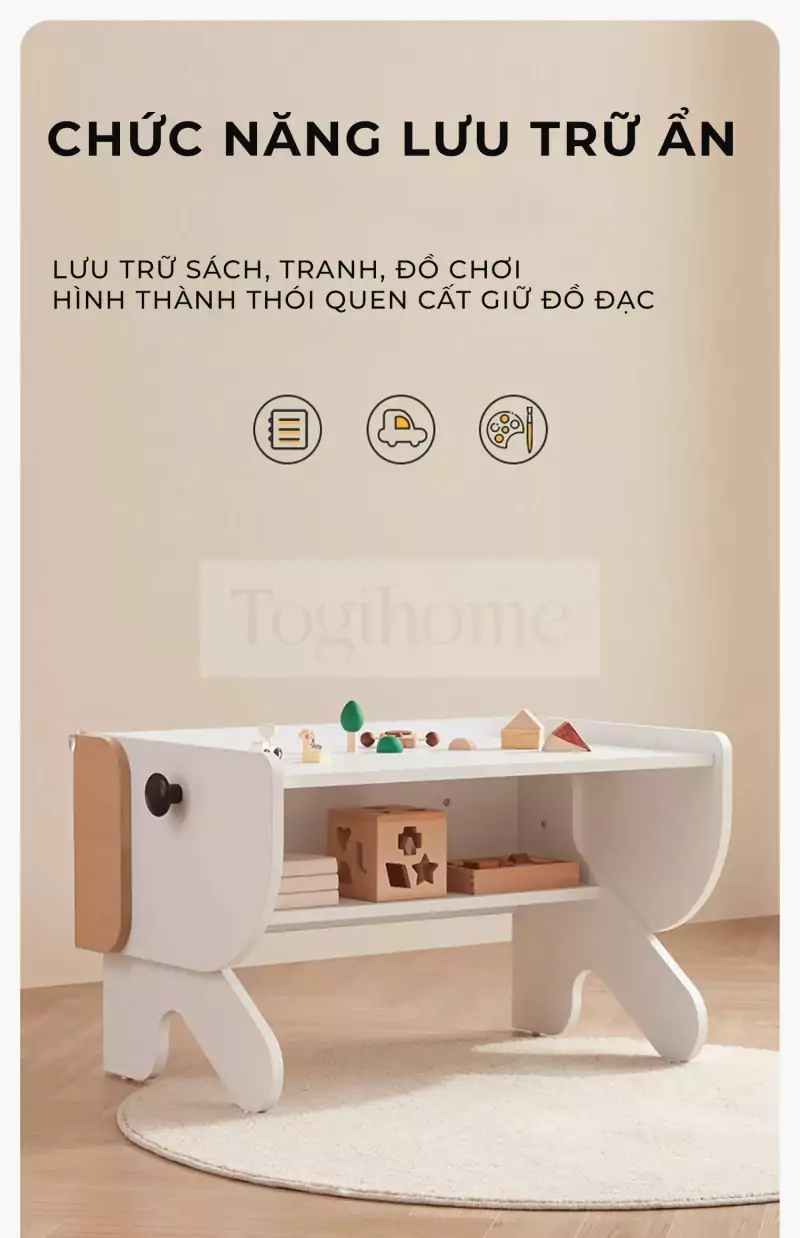 ảnh m&ocirc; tả b&agrave;n học cho trẻ em TOGI Smart BH093