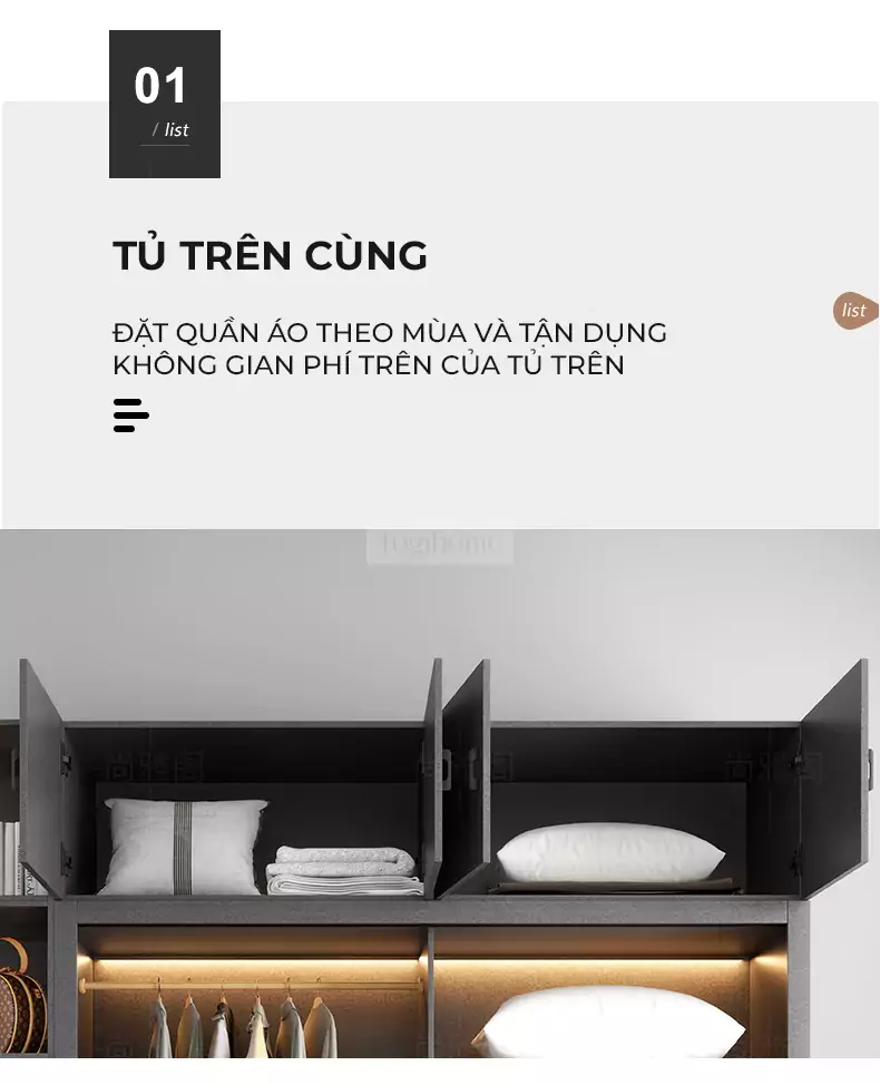 Bộ Tủ Quần Áo Togismart CX136