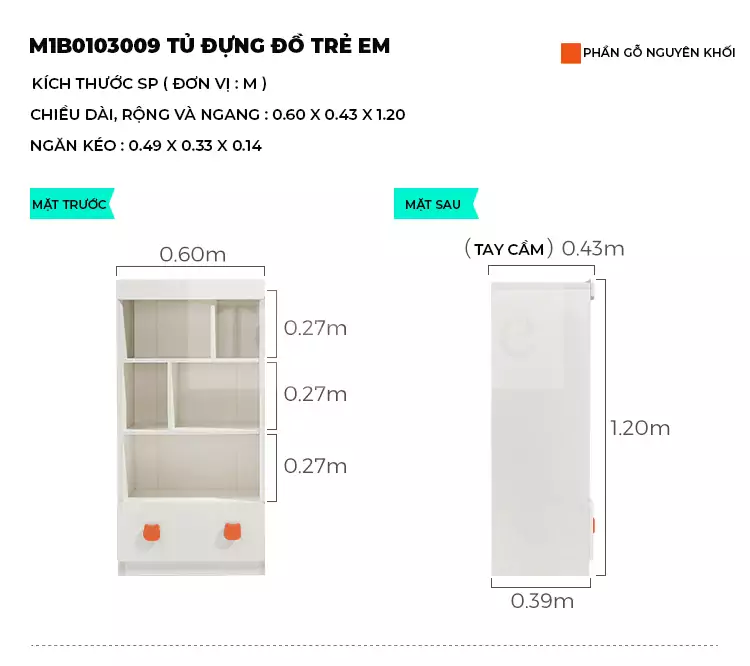 ảnh mô tả Tủ Quần Áo Dành Cho Bé Togismart TE057