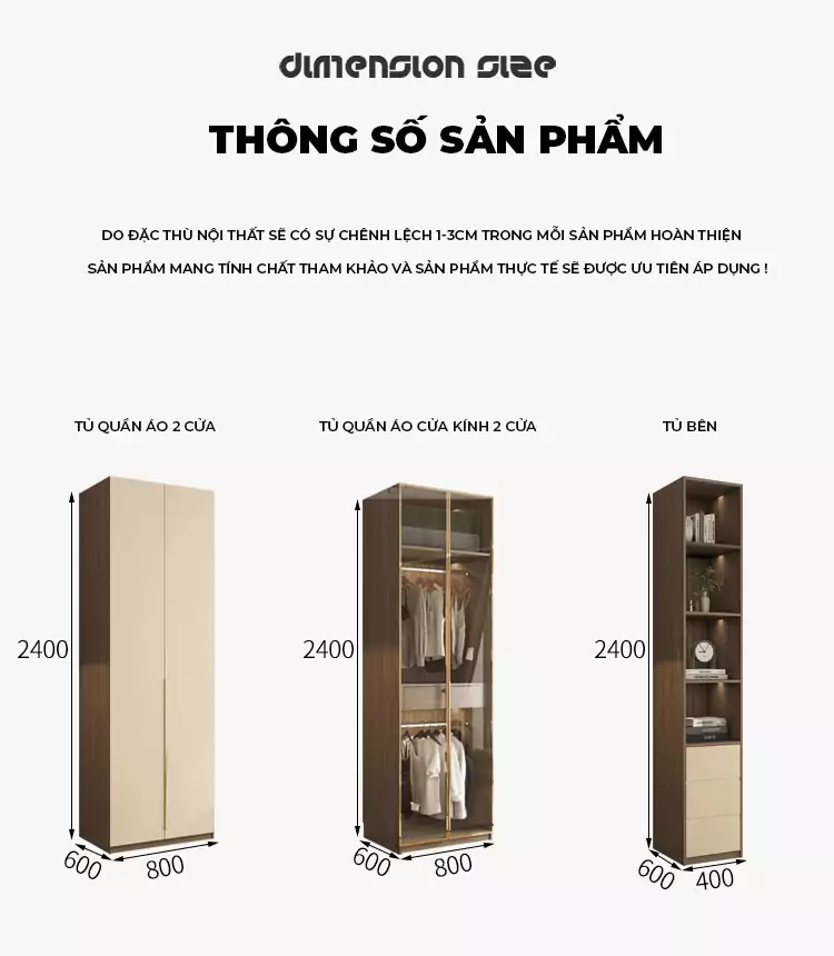Bộ Tủ Quần Áo Togismart VX163