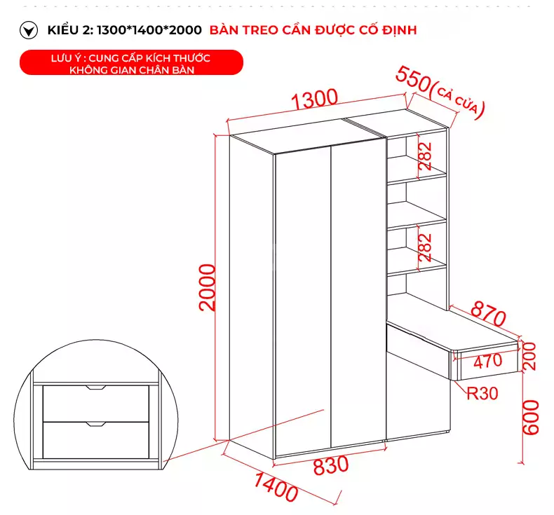 Bộ Tủ Quần Áo Togismart VX166