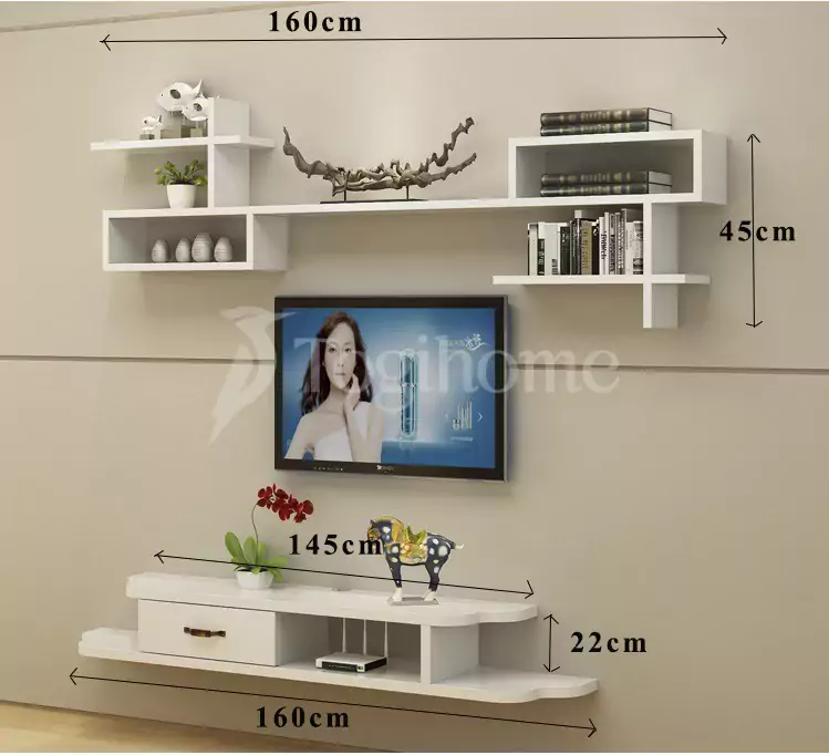 kệ tivi treo tường ktt007 với tùy chọn màu sắc đa dạng