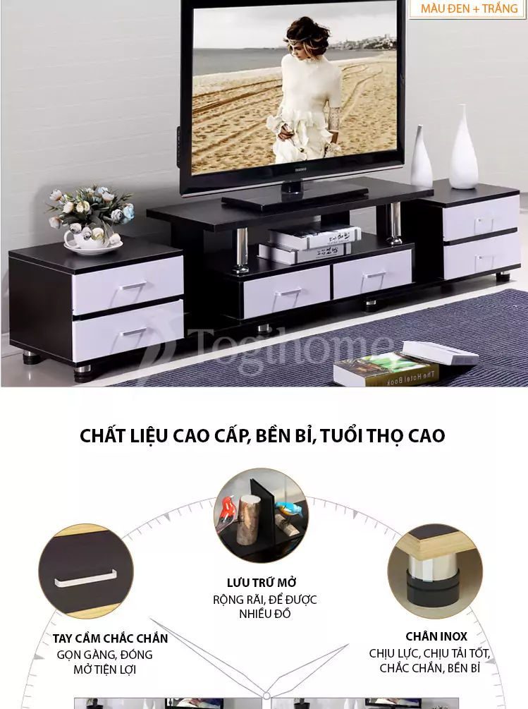 chi tiết của kệ tủ TV TVC053