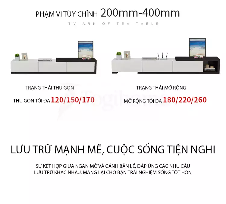 Kệ tủ tivi KTV 013 tùy chỉnh đa dạng